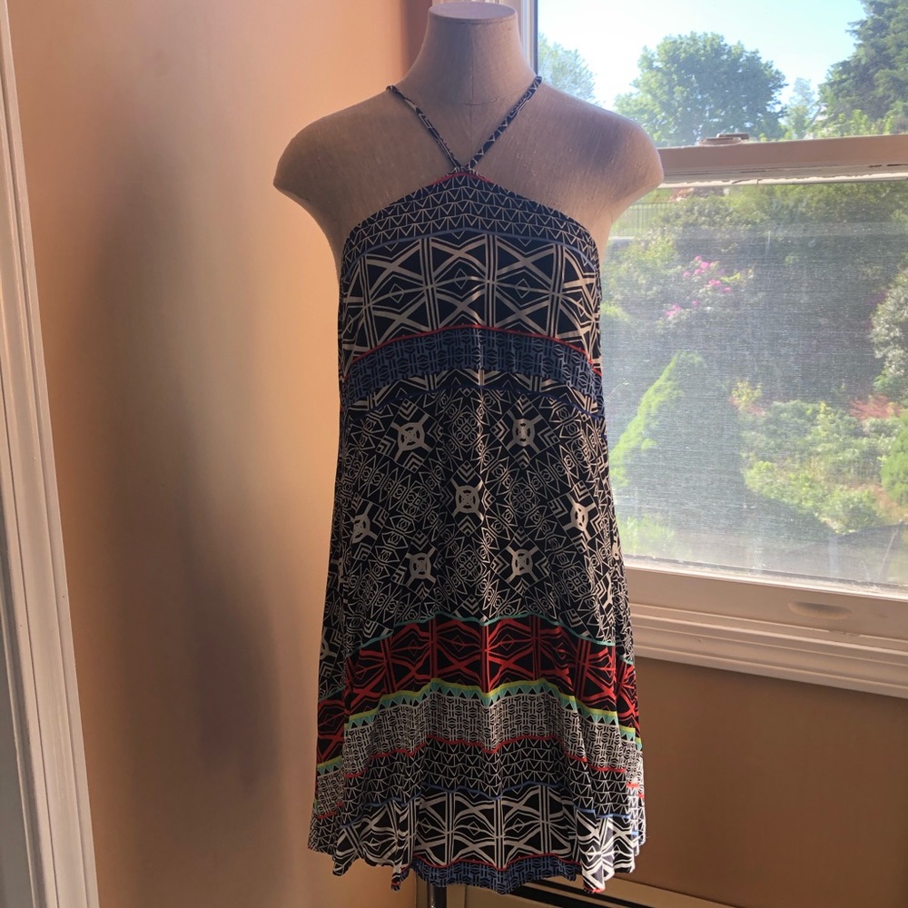 Fun Strap Back Patterned Dress - image 1